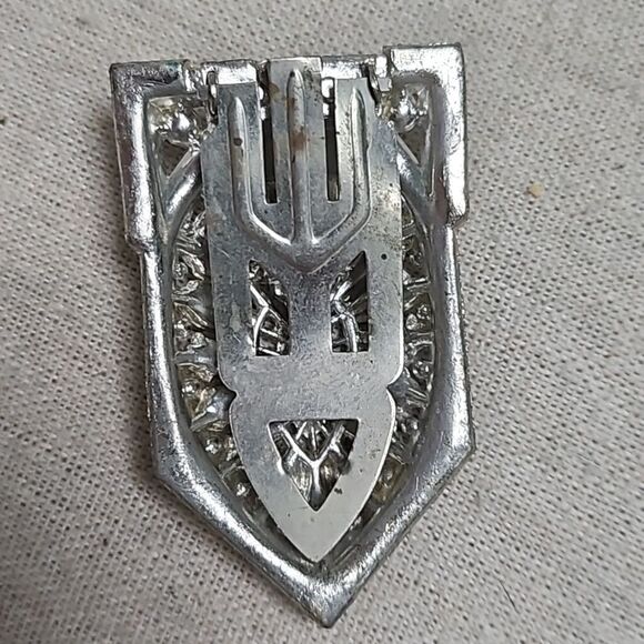 Antique New England Signed Rhinestone Dress Fur Clip 1900's Vintage - Picture 6 of 9